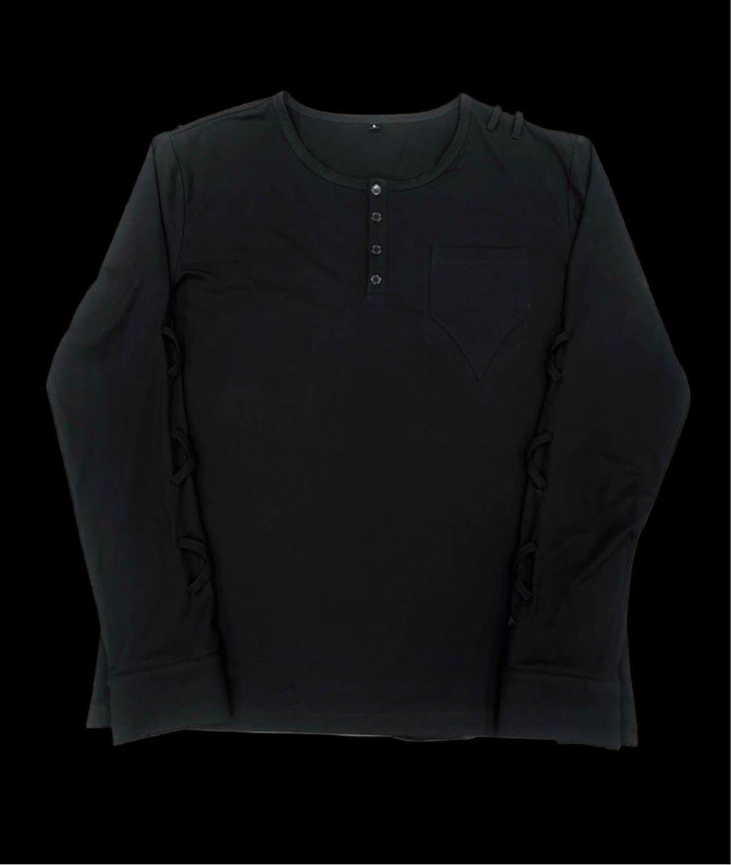 'SYMBIOTE' HENLEY LONGSLEEVE (NOIR)