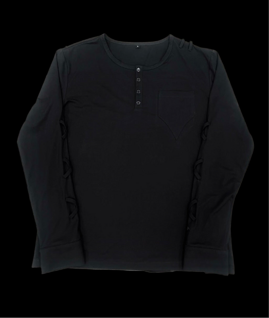 'SYMBIOTE' HENLEY LONGSLEEVE (NOIR)